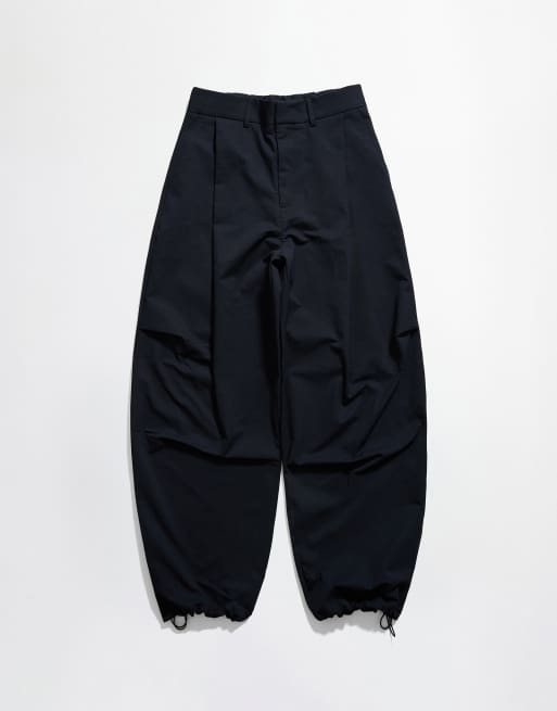 Bershka pantaloni baggy con pince blu, 4 di 5