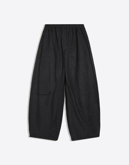 Bershka pantaloni barrel a quadri neri, 5 di 5