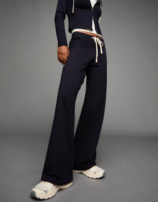 Bershka - Pantaloni blu navy morbidi in jersey, 4 di 4