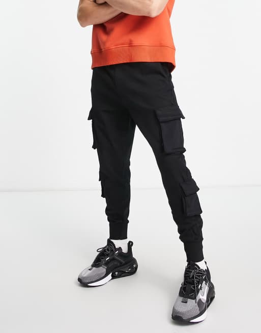 Bershka Pantaloni cargo ampi neri ASOS