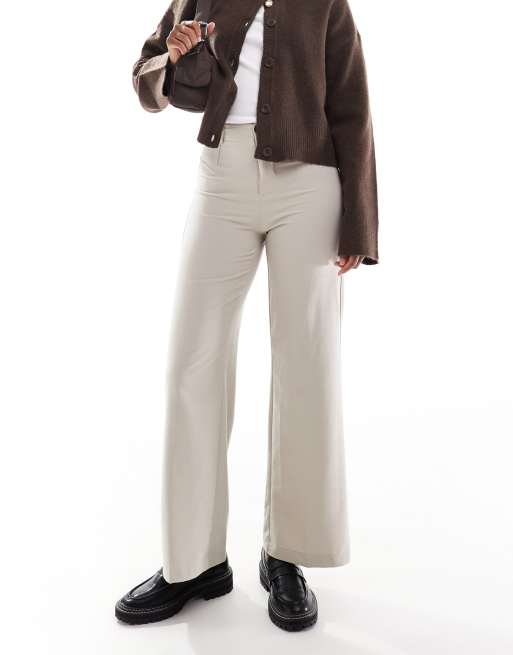 Bershka Pantaloni dad sartoriali a fondo ampio extra larghi color fungo