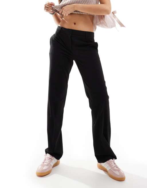 Bershka - Pantaloni dritti sartoriali neri
