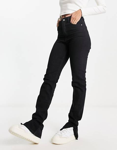 jeans a zampa chiaro a vita altaNoisy May in Denim di colore Grigio Donna Abbigliamento da Jeans da Jeans a zampa e a campana Sallie 