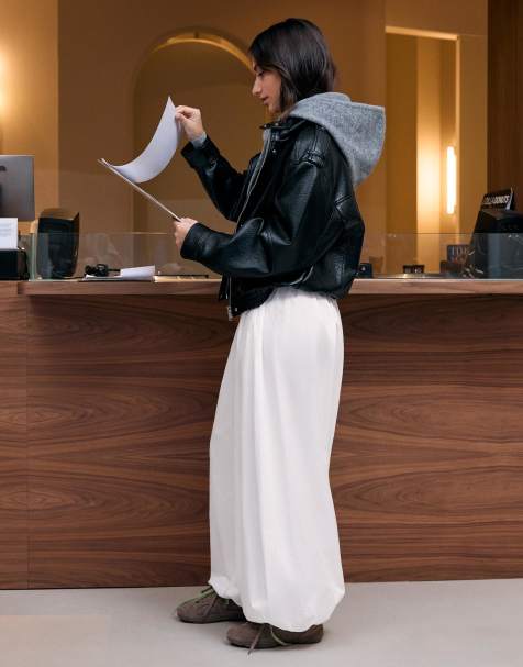 Bershka - Pantaloni in popeline bianchi stile bloomer - view 1