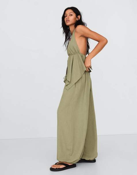 Bershka - Pantaloni sarouel stile rustico kaki - view 1