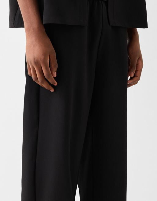 Bershka - Pantaloni sartoriali a fondo ampio neri, 3 di 4