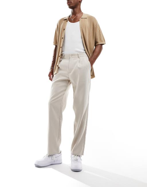 Bershka - Pantaloni sartoriali color sabbia