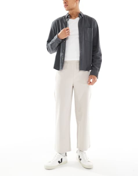 Bershka - Pantaloni sartoriali con fondo ampio beige - view 1
