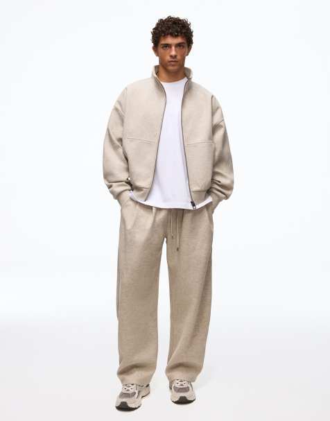 Bershka pantaloni sartoriali plissettati balloon color pietra - view 1