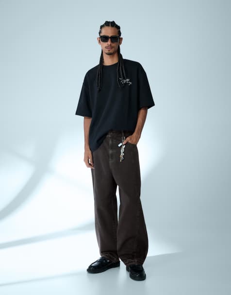 Bershka - Pantaloni super ampi neri - view 1