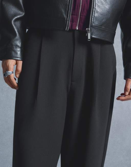 Bershka - Pantaloni super ampi sartoriali neri, 2 di 4