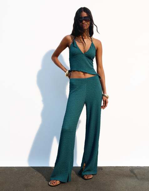 Bershka - Pantaloni verdi con fondo ampio - view 1