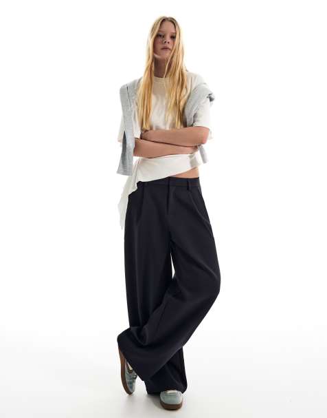 Bershka - Pantaloni voluminosi in doppio tessuto blu - view 1