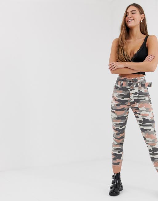 Bershka pants in camo print