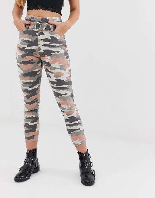 Bershka pants in camo print