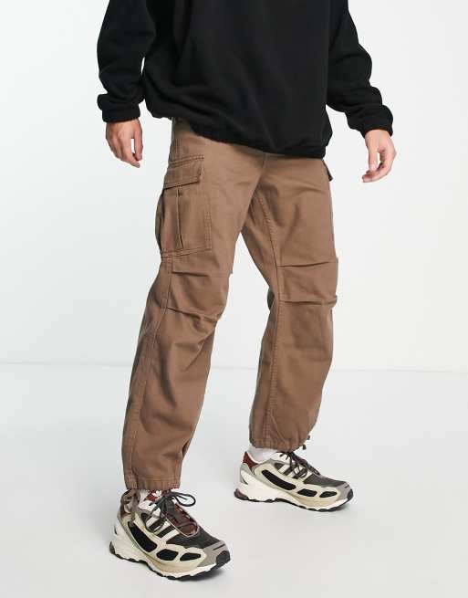 Bershka parachute cargo trousers in brown ASOS