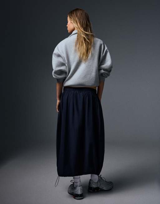 Bershka Parachute midi skirt in blue, 3 of 5