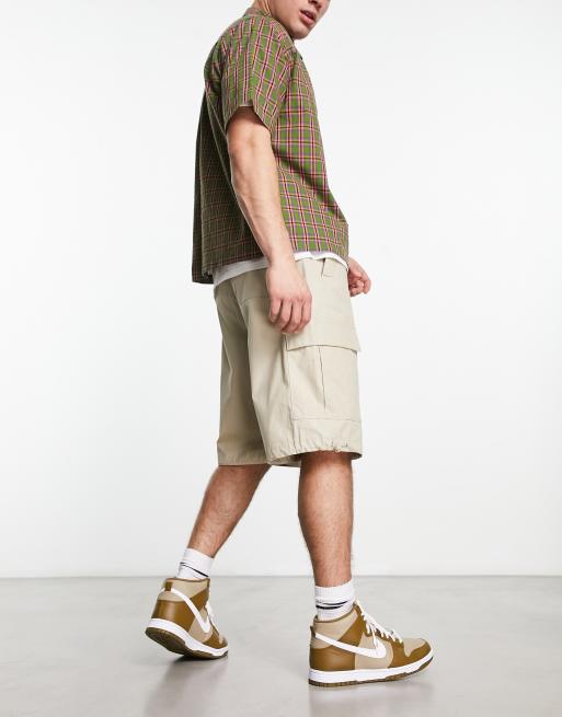 Bershka parachute pocket short in ecru ASOS