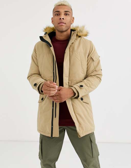 Parka beige 2024 homme