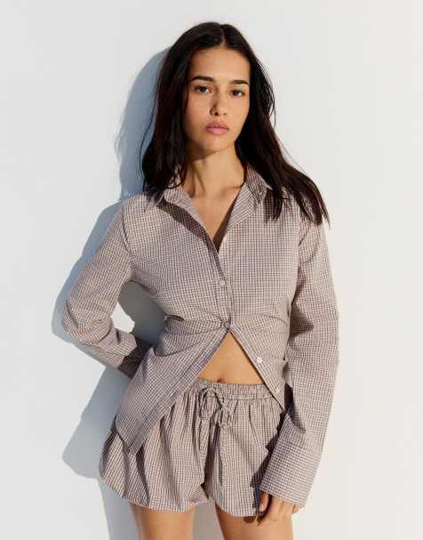 Bershka – Pastellrosa, figurnära skjorta med långa ärmar - view 1