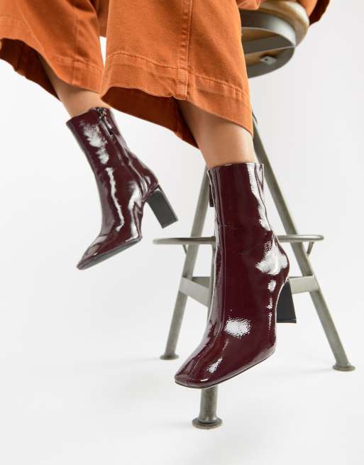 Bershka red hot sale boots