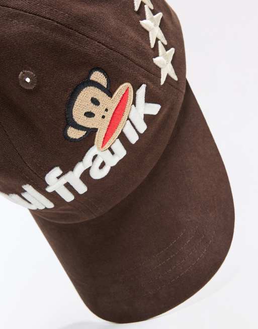 Bershka Paul frank embroidered cap in brown, 2 of 5