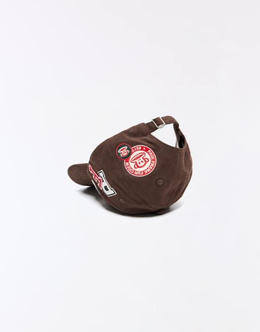 Bershka Paul frank embroidered cap in brown, 3 of 5