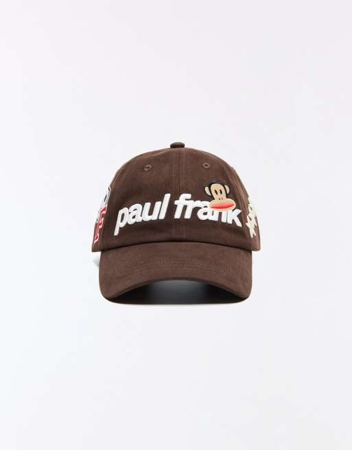 Bershka Paul frank embroidered cap in brown, 4 of 5