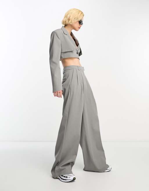 Grey peg hot sale trousers