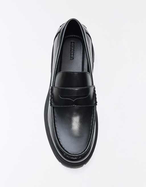 Bershka Penny loafers in black, 4 of 7