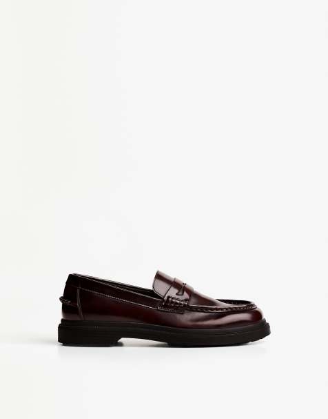 Bershka - Penny loafers in bordeauxrood - view 1