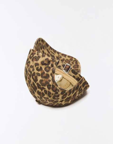 Bershka - Pet met geborduurde dierenprint in bruin - view 1