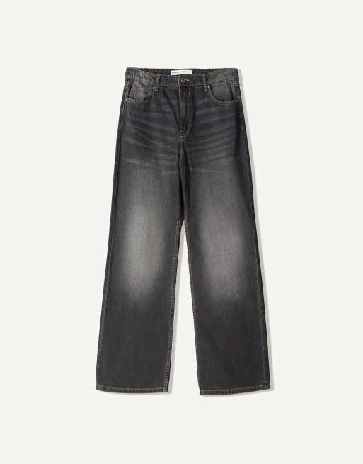 Bershka - Petite - Baggy jeans in zwart, 3 van 4