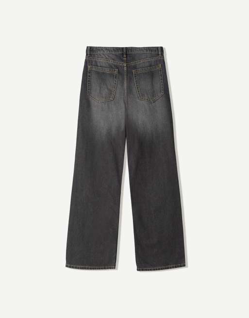 Bershka - Petite - Baggy jeans in zwart, 4 van 4