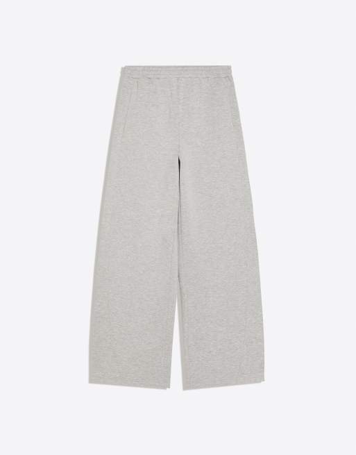 Bershka Petite barrel fit broek in lichtgrijs, 5 van 5