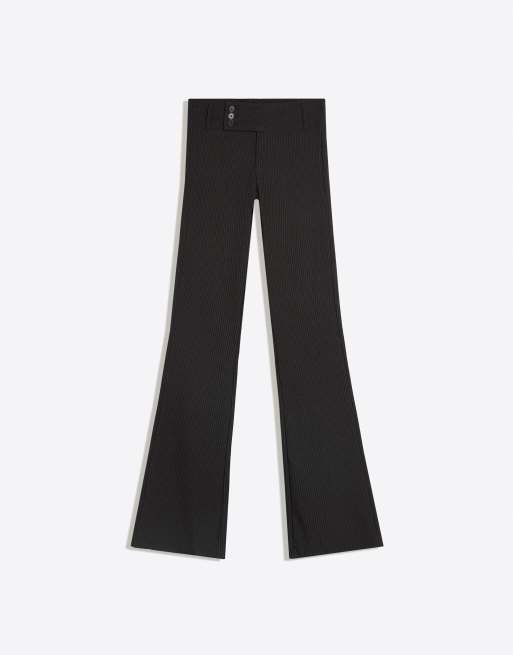 Bershka Petite bengaline utsvängda byxor i grått, 5 av 5