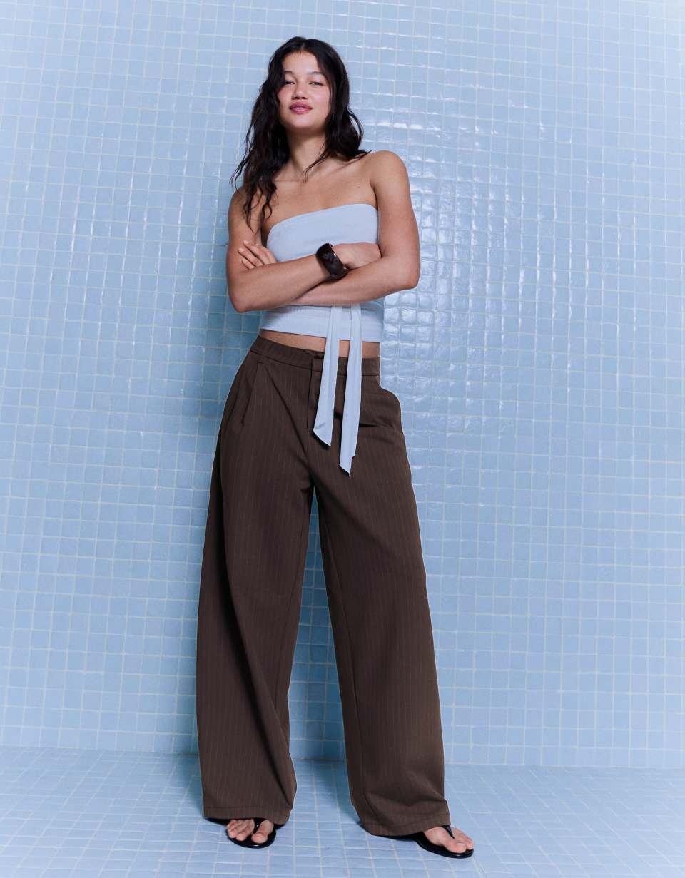 Voluminous double fabric trousers
