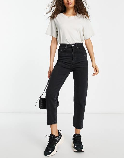 Jean mom best sale noir bershka