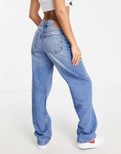 Bershka Petite dad jeans in medium stone, 2 of 4