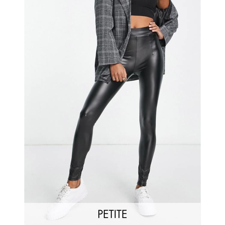 Asos Petite Leather Look Leggings With Elastic Slim Waist, $36, Asos