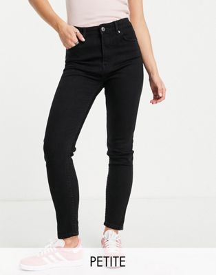 Bershka Petite High Waist Skinny Jean In Black
