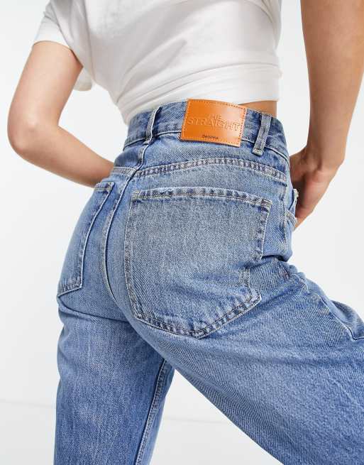 Bershka Petite High waisted dad jeans in medium stone, 4 of 4