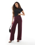 [Bershka] Bershka Petite high waisted tailored pants in burgundy 14 BURGUNDY