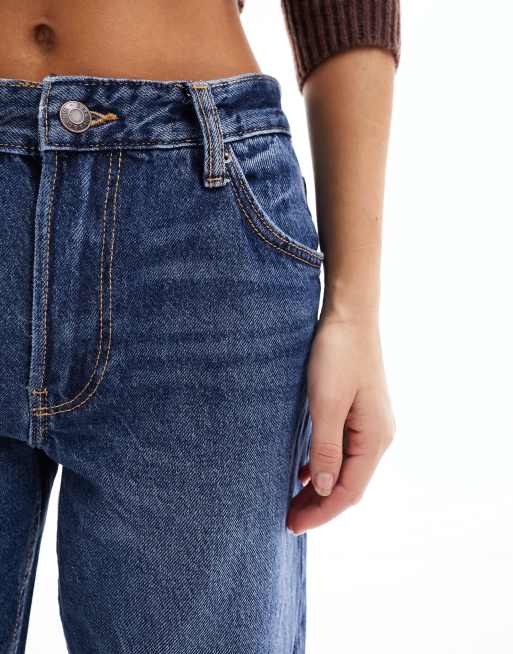 Bershka Petite - Jean droit - Indigo délavé, 5 de 5