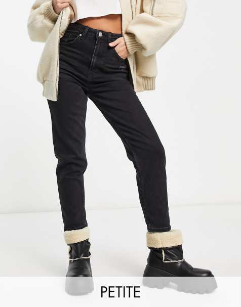 Bershka Petite - Jean mom confort - Noir - view 1