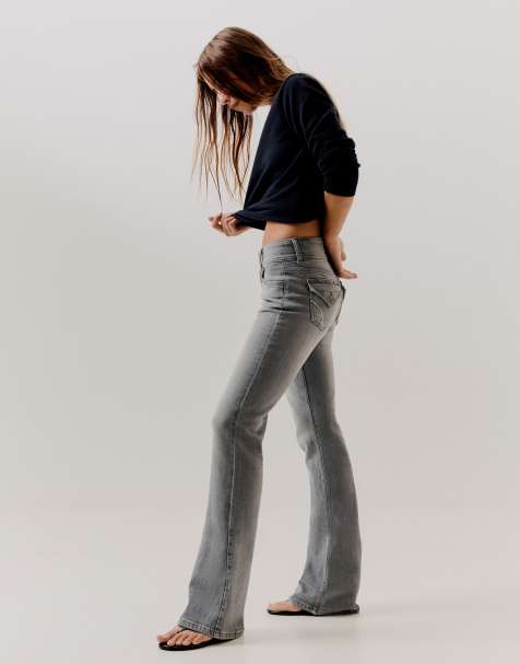 Bershka Petite jeans bootcut grigio chiaro - view 1