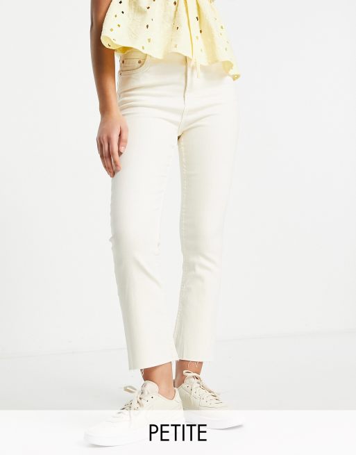 Bershka Petite - Jeans met rechte pijpen in ecru