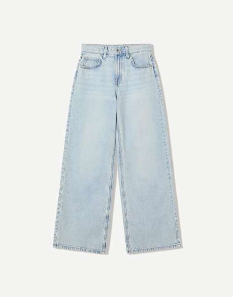 Bershka Petite - Jeans met wijde pijpen in lichtblauw - view 1