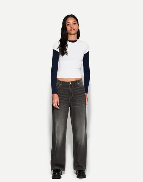 Bershka Petite - Jeans neri ampi - view 1