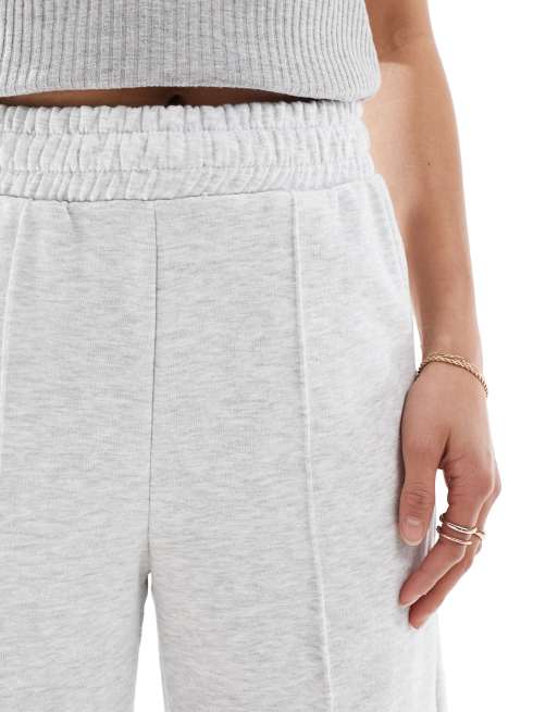 Bershka Petite - Joggers a fondo ampio color grigio mélange, 3 di 5